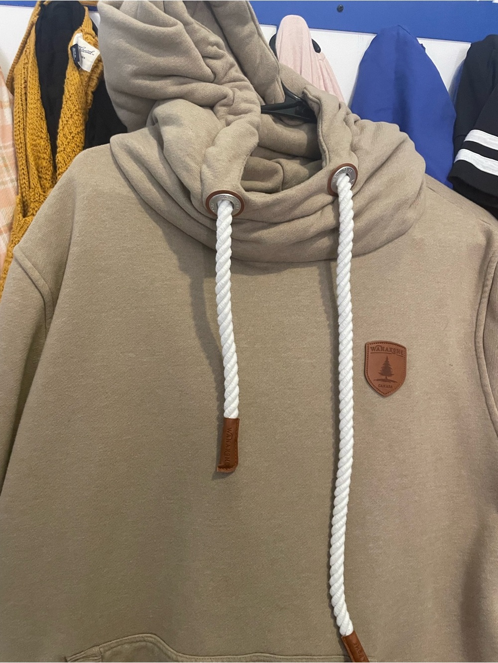 Wanakome Men's Pullover Hoodie - Beige
